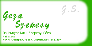 geza szepesy business card